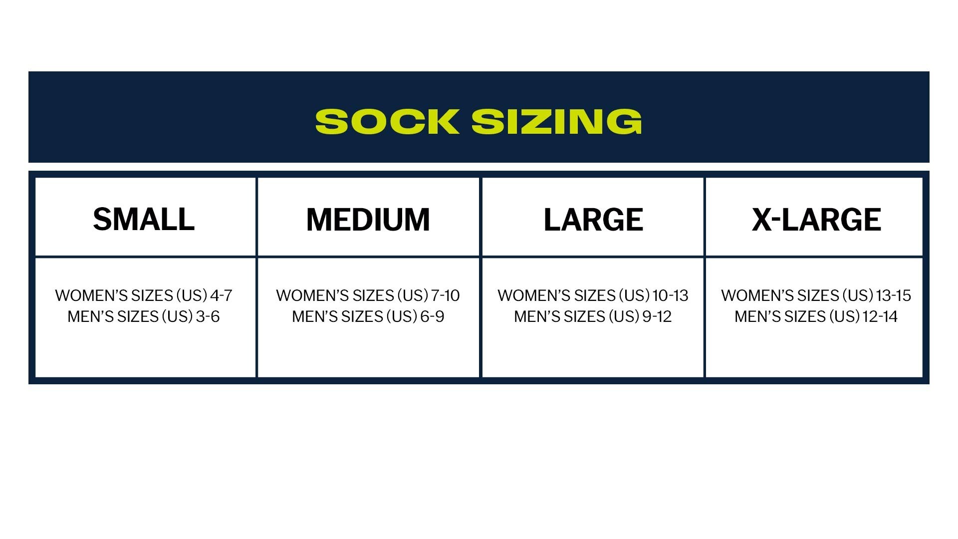Topo Athletic Socks Size Chart